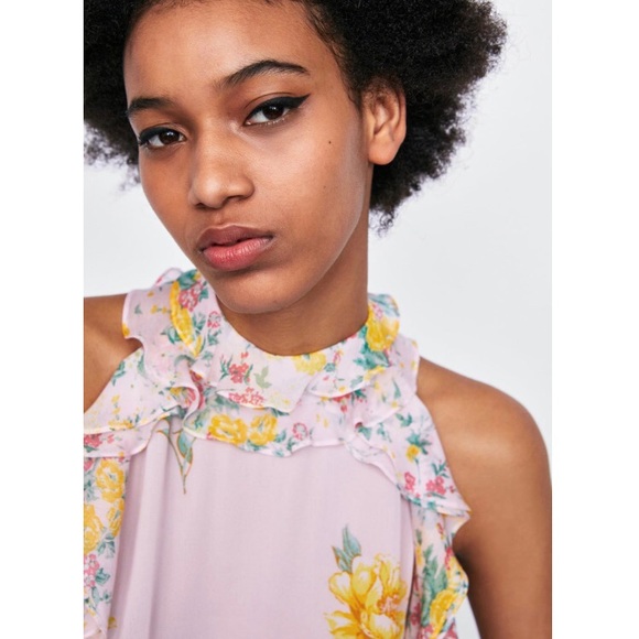 Nwt Zara floral print halter neck top In Women - Picture 3 of 8